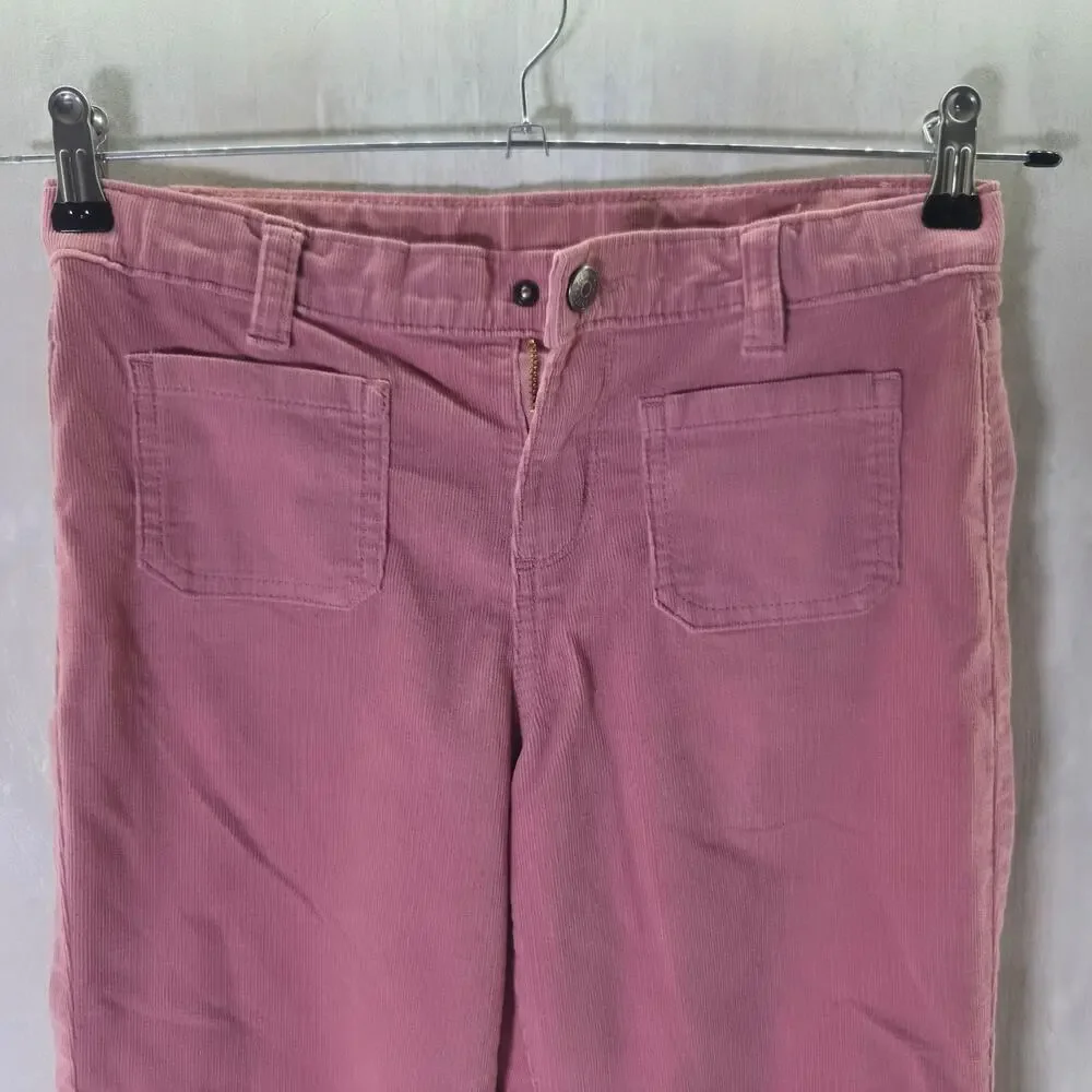 Gymboree Pants Girls 12 Pink Corduroy Khakis Zip Pockets Casual Straight Leg